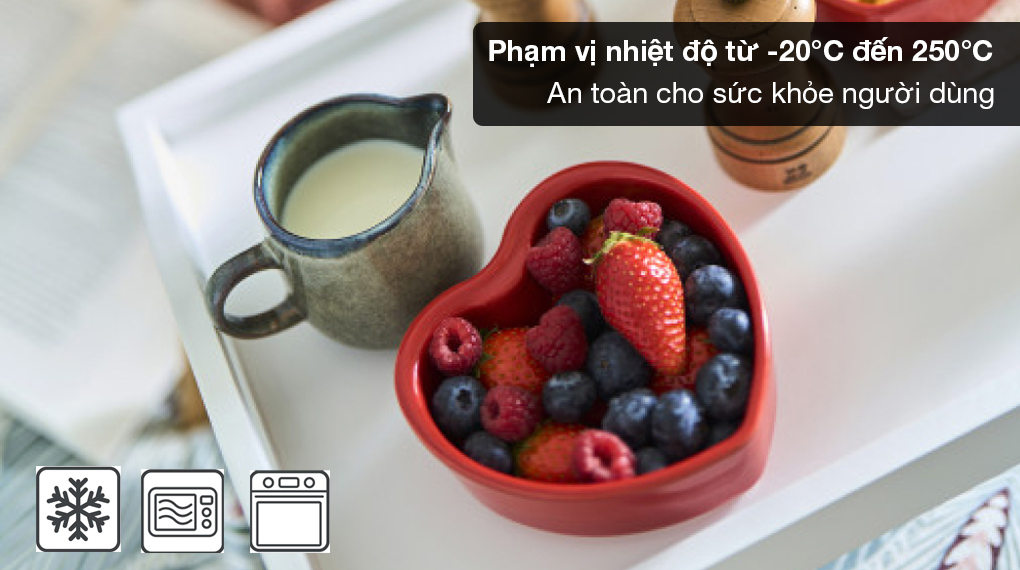 Khay nướng trái tim gốm Peugeot Appolia For you - An toàn cho người dùng