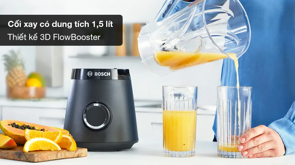 Máy xay sinh tố Bosch MMB6141 VitaPower Serie 4 - Cối xay có dung tích 1,5 lít Máy xay sinh tố Bosch MMB6141 VitaPower Serie 4 - Cối xay có dung tích 1,5 lít