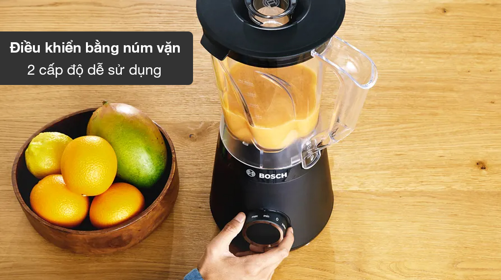 Máy xay sinh tố Bosch MMB6141 VitaPower Serie 4 - Điều khiển bằng núm vặn, 2 cấp độ Máy xay sinh tố Bosch MMB6141 VitaPower Serie 4 - Điều khiển bằng núm vặn, 2 cấp độ