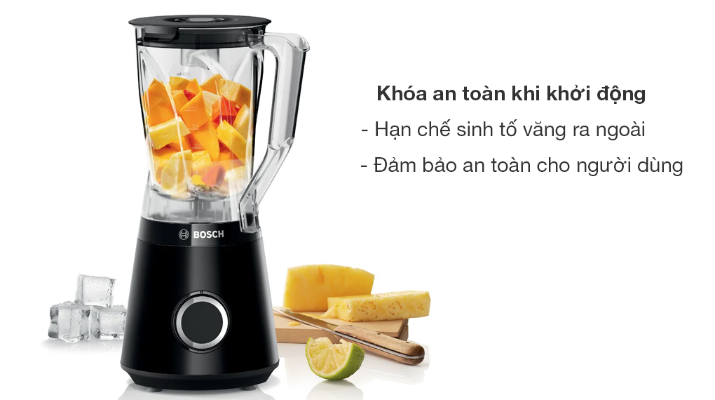 Máy xay sinh tố Bosch MMB6141 VitaPower Serie 4 - Khóa an toàn khi khởi động Máy xay sinh tố Bosch MMB6141 VitaPower Serie 4 - Khóa an toàn khi khởi động