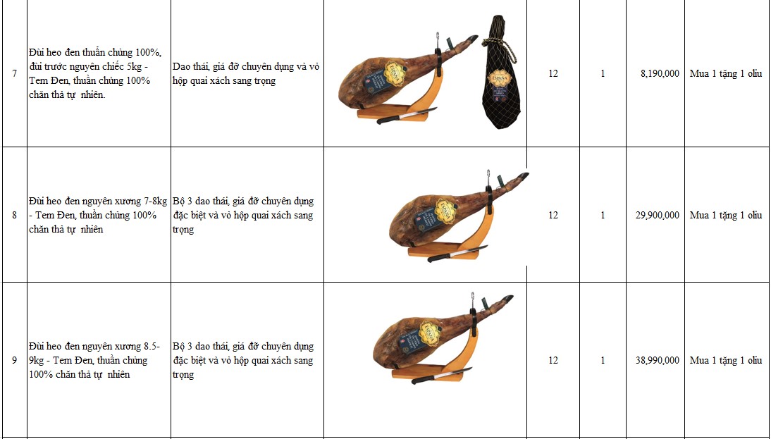 Đùi heo muối Tây Ban Nha