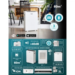 Máy hút ẩm kèm lọc không khí Wood's WDD90 21 may hut am kem loc khong khi woods wdd90 23 Gia Dụng Đức Đà Nẵng