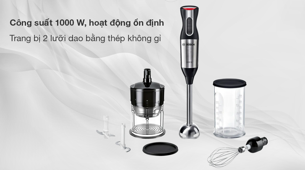 Máy xay cầm tay Bosch MS6CM6166 ErgoMixx Style - Công suất 1000 W hoạt động ổn định Máy xay cầm tay Bosch MS6CM6166 ErgoMixx Style - Công suất 1000 W hoạt động ổn định