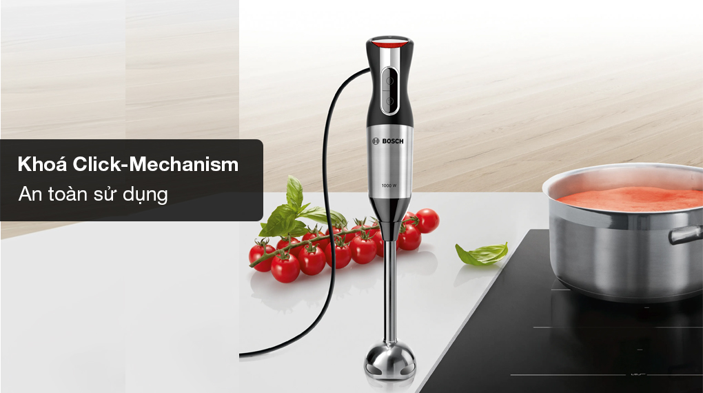 Máy xay cầm tay Bosch MS6CM6166 ErgoMixx Style - Khoá an toàn Click-Mechanism Máy xay cầm tay Bosch MS6CM6166 ErgoMixx Style - Khoá an toàn Click-Mechanism